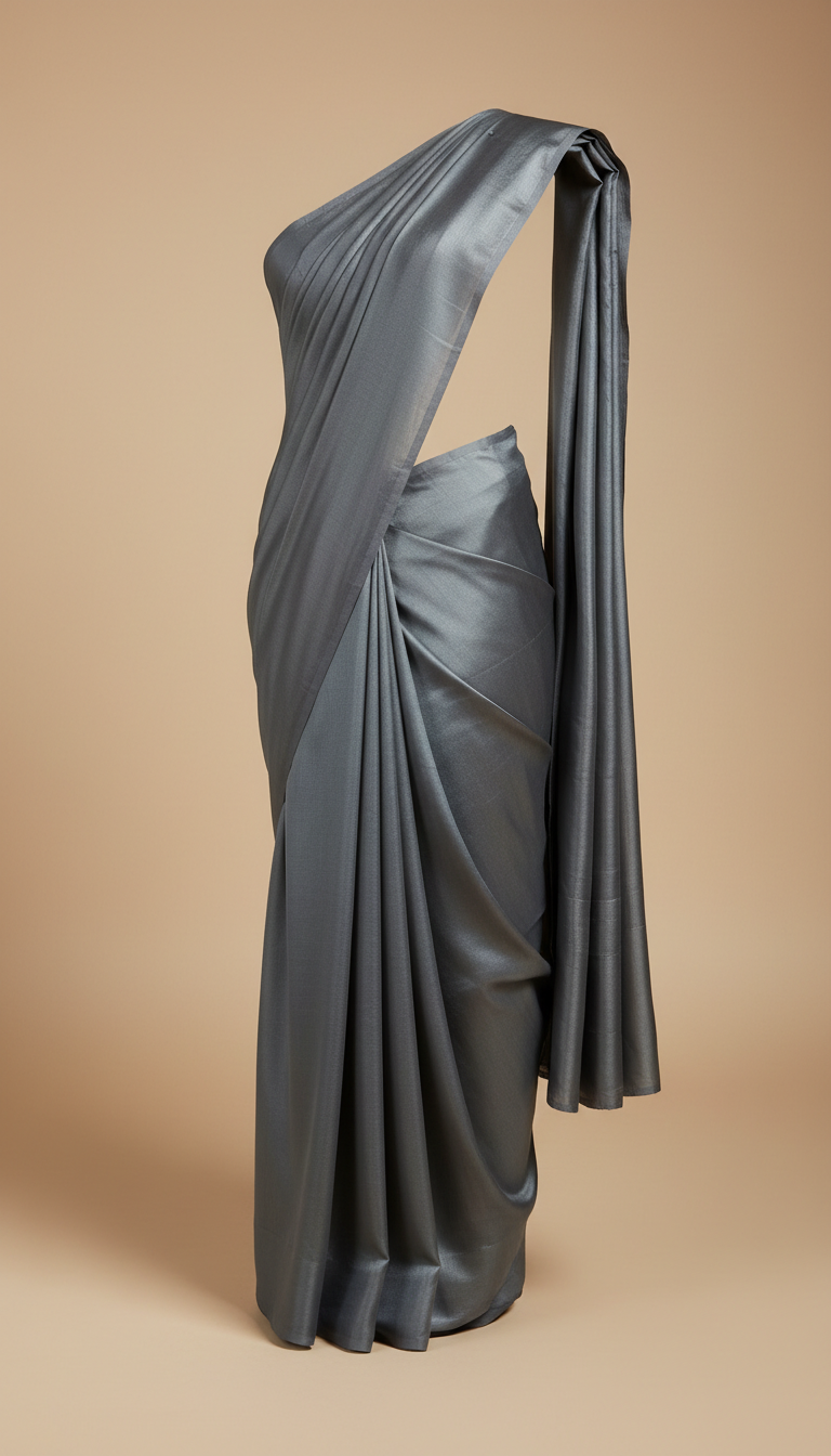 Slate Gray Pre-stitched Saree