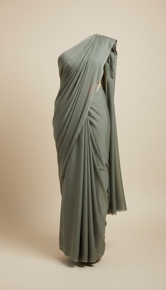 Sage Green Crepe Saree
