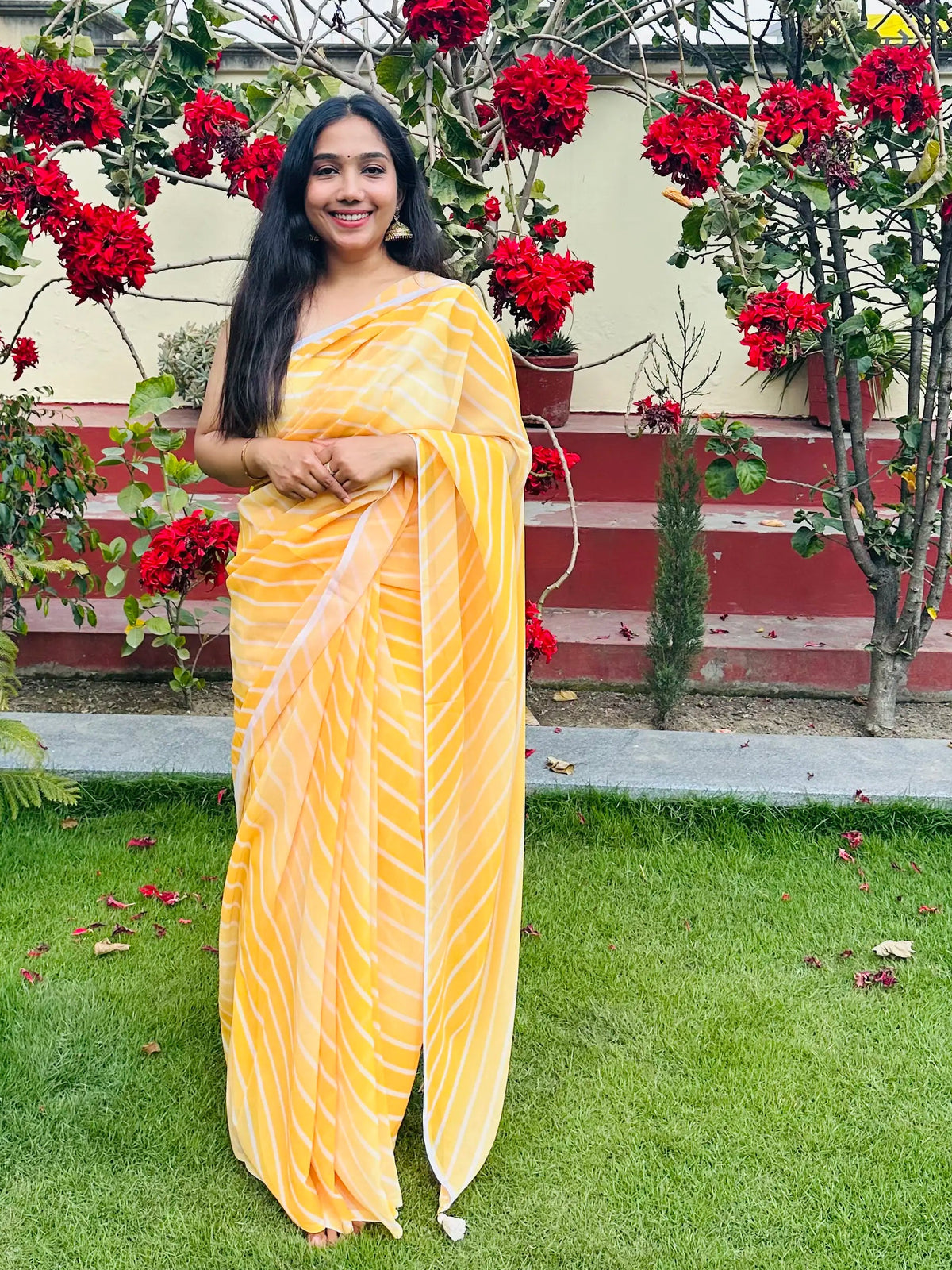 Georgette Laheriya Saree