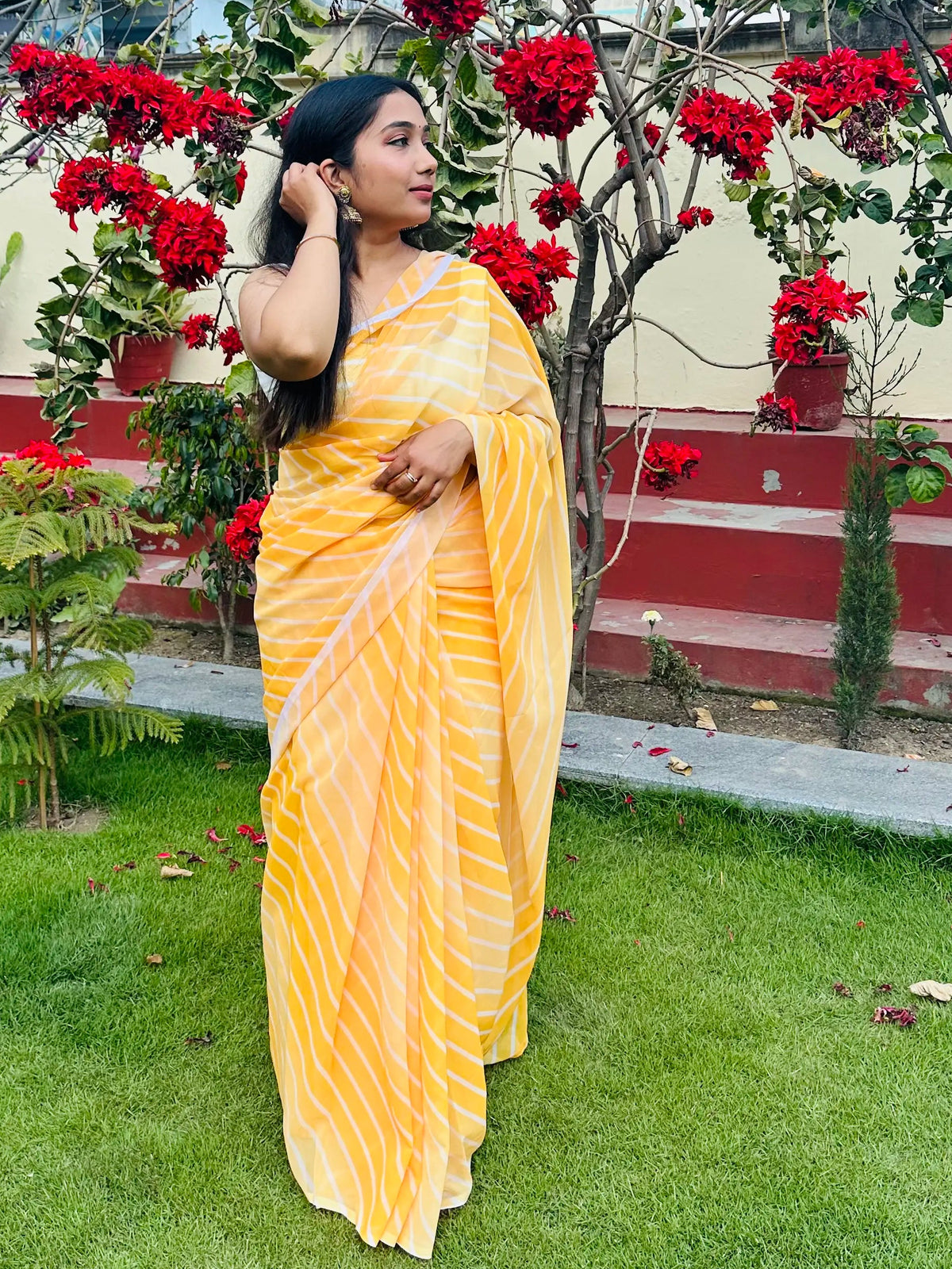 Georgette Laheriya Saree
