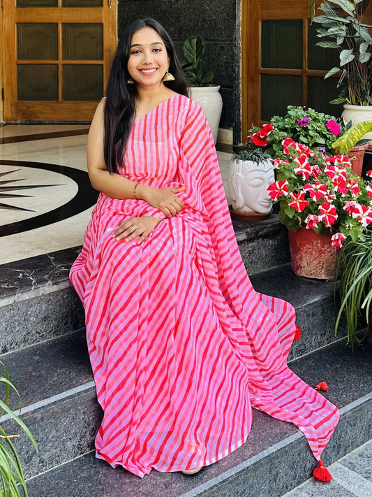 Georgette Laheriya Saree