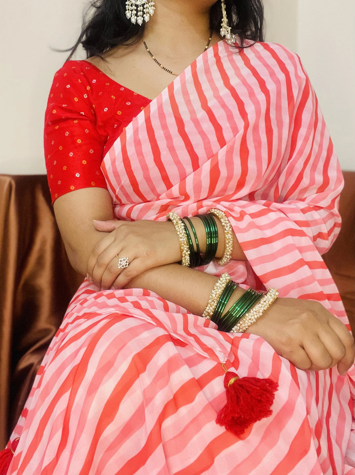 Georgette Laheriya Saree